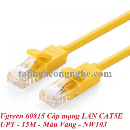 Ugreen 60815 15M màu Vàng Cáp mạng LAN CAT5E UTP NW103 30060815